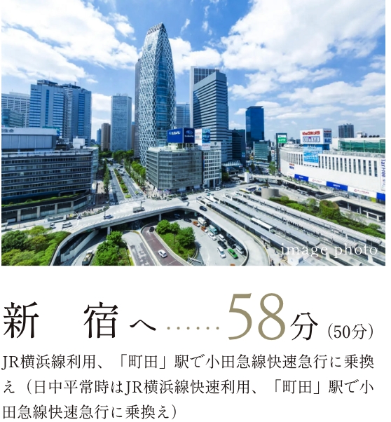 新宿へ58分
